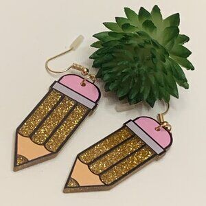 Pencil Earring, Teacher Appreciation Gift, Educator Earring, Teacher Earring